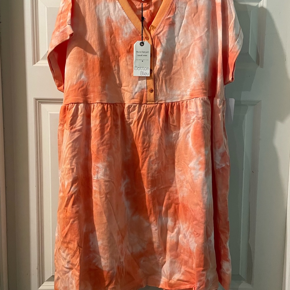 NWT Orange Tie-Dye Dress